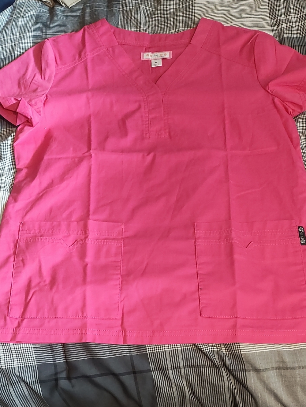Koi Hot Pink V-Neck Scrub Top